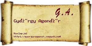 György Agenór névjegykártya